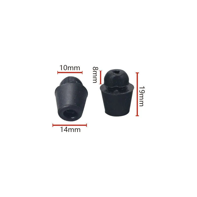 Ten X16 coloured rubber automobile shock absorption clips for universal vehicle damping applications