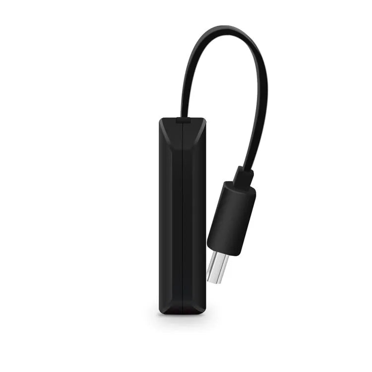 Black smartphone TV HDMI dongle with USB connector for screen mirroring to televisions