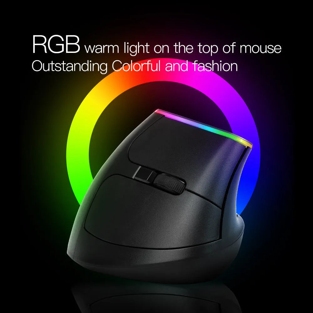 M618C black and white vertical wireless ergonomic computer mouse shown from the side.
