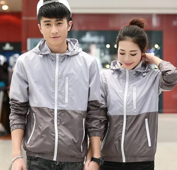 Men's lightweight hooded casual jacket in acetate fibre, available in eight colours and sizes S to XXXL for spring and autumn.