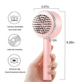 One-key self-cleaning hair brush with 3D air cushion, non-slip handle, and massage tips in green colour