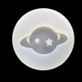 Silicone mould for making shiny full mirror finish planet epoxy resin ornaments, approximately 6.5cm diameter.
