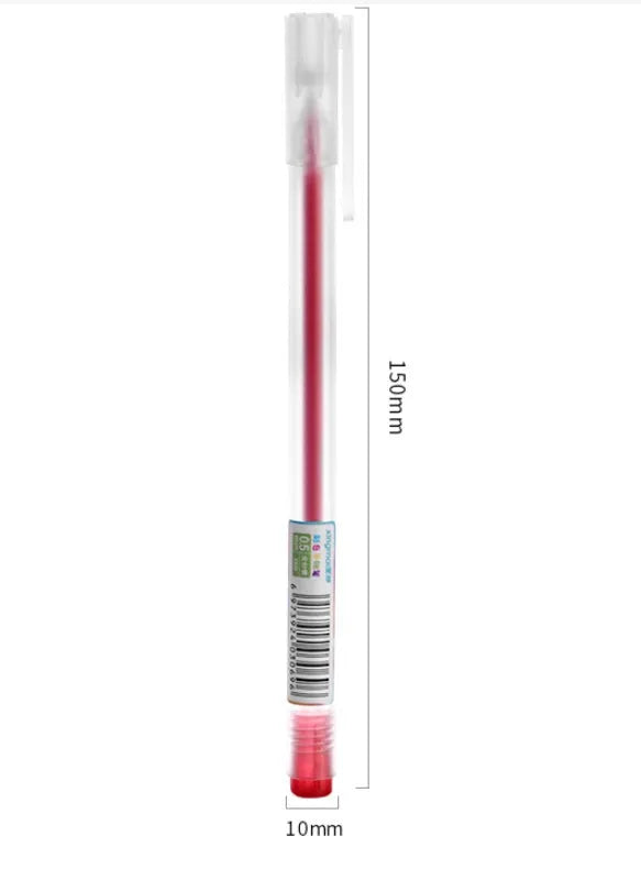 Boxed set of twelve colour gel pens with 0.5mm tips for journaling and stationery needs