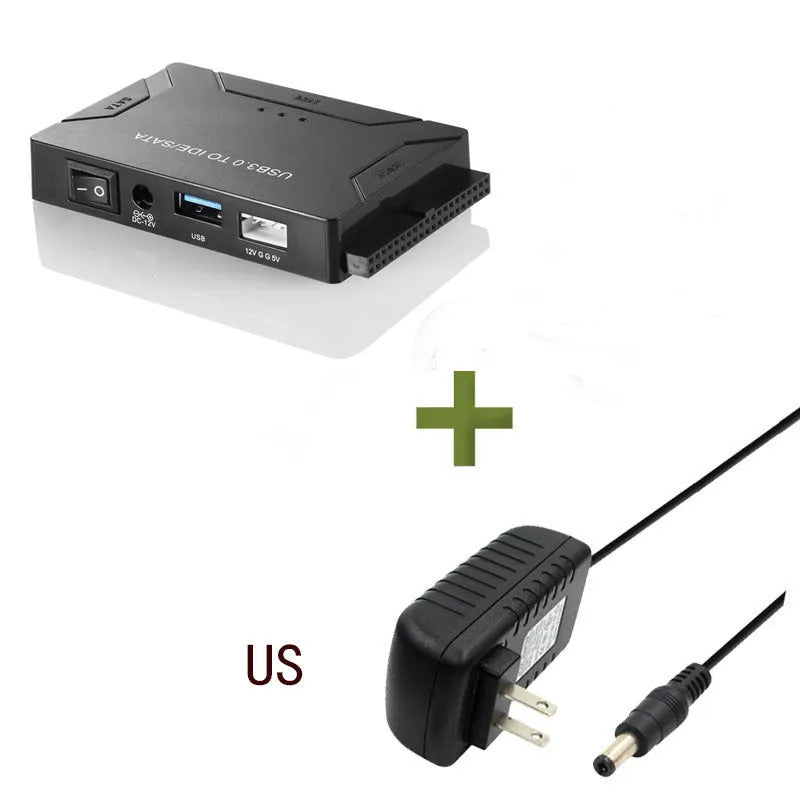 USB 3.0 to IDE/SATA desktop hard disk adapter with power supply and cables