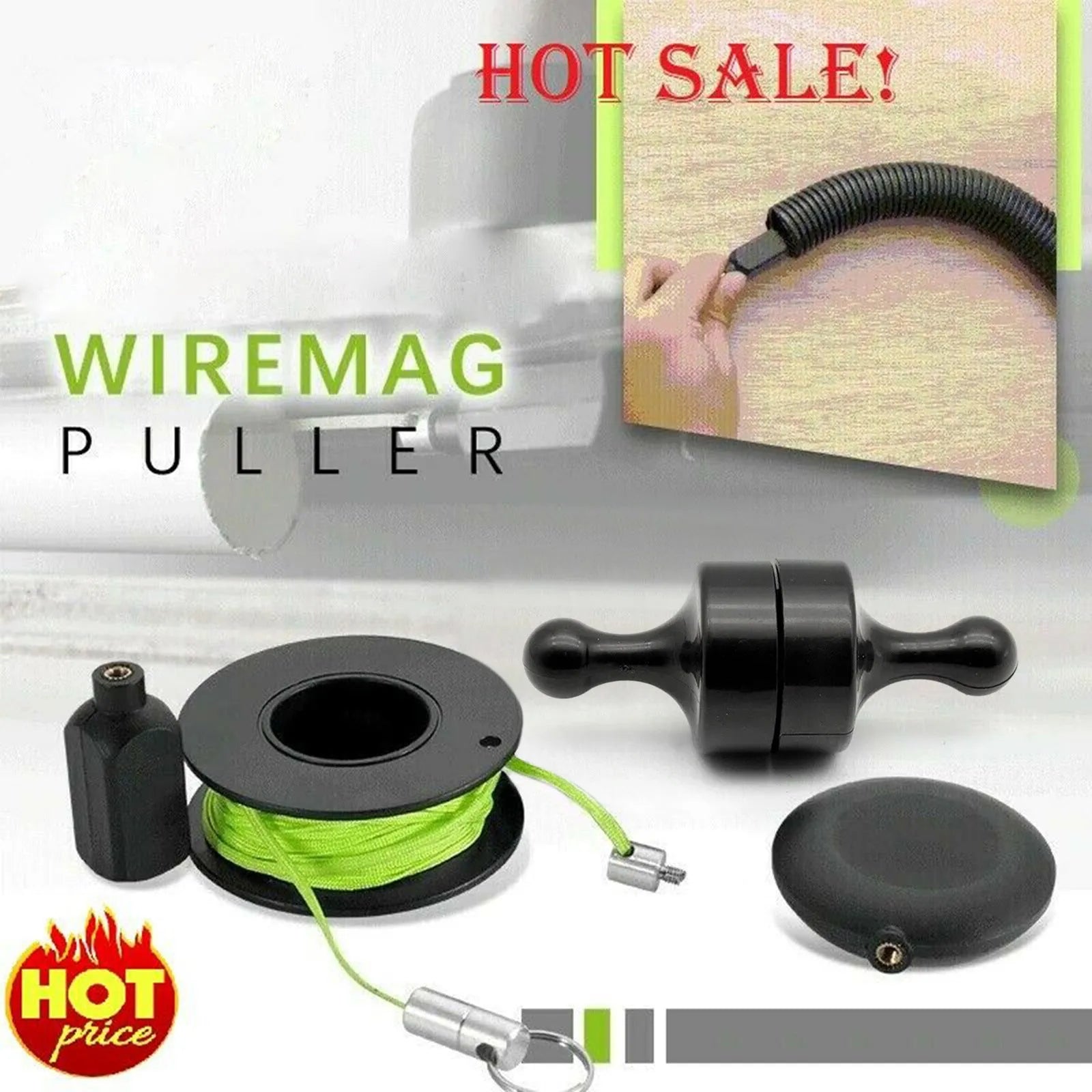 Magnetic nylon cable threader 10x5cm upgraded for wire pulling in concealed pipes
