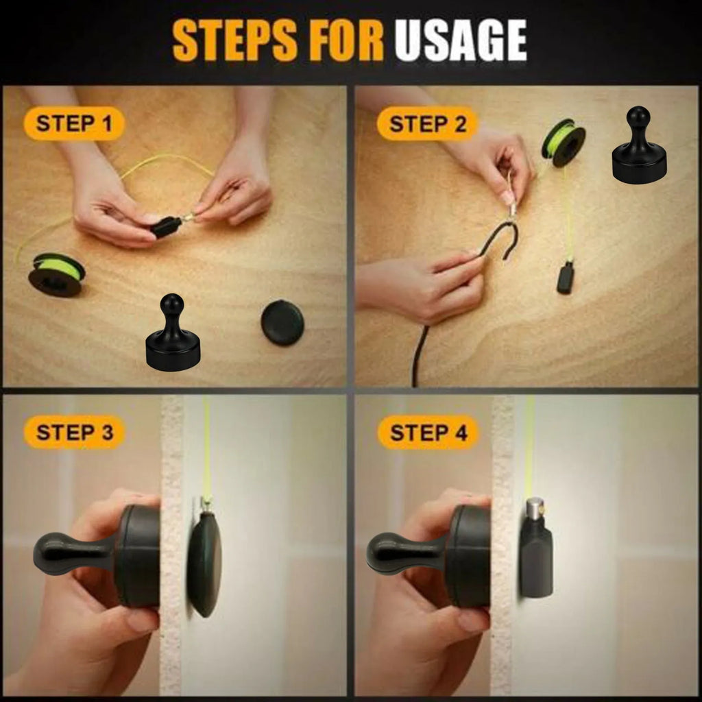 Magnetic nylon cable threader 10x5cm upgraded for wire pulling in concealed pipes