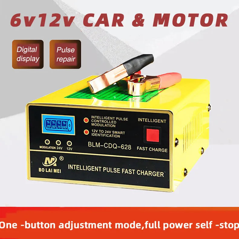 BT 168 12V and 24V automobile battery charger with American Standard plug.