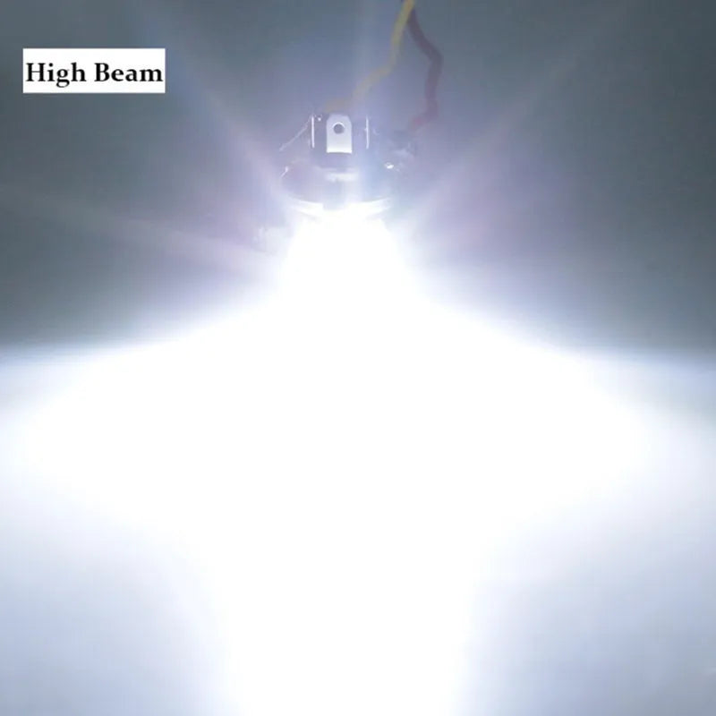 Motorcycle LED headlight unit with aluminium housing and M4/H6 base fittings