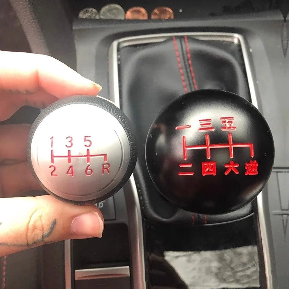 Aluminium alloy round car gear shift knob replacement in multiple colour options for manual transmission vehicles