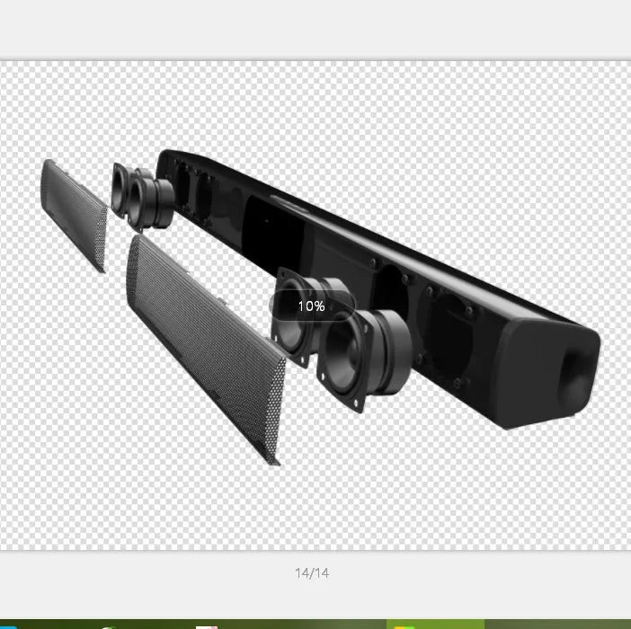 20W black wireless Bluetooth speaker soundbar with FM radio, 550mm length, for TV and computer