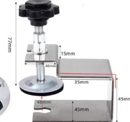 Stainless steel or galvanised drawer panel fixing clip for wood boards.