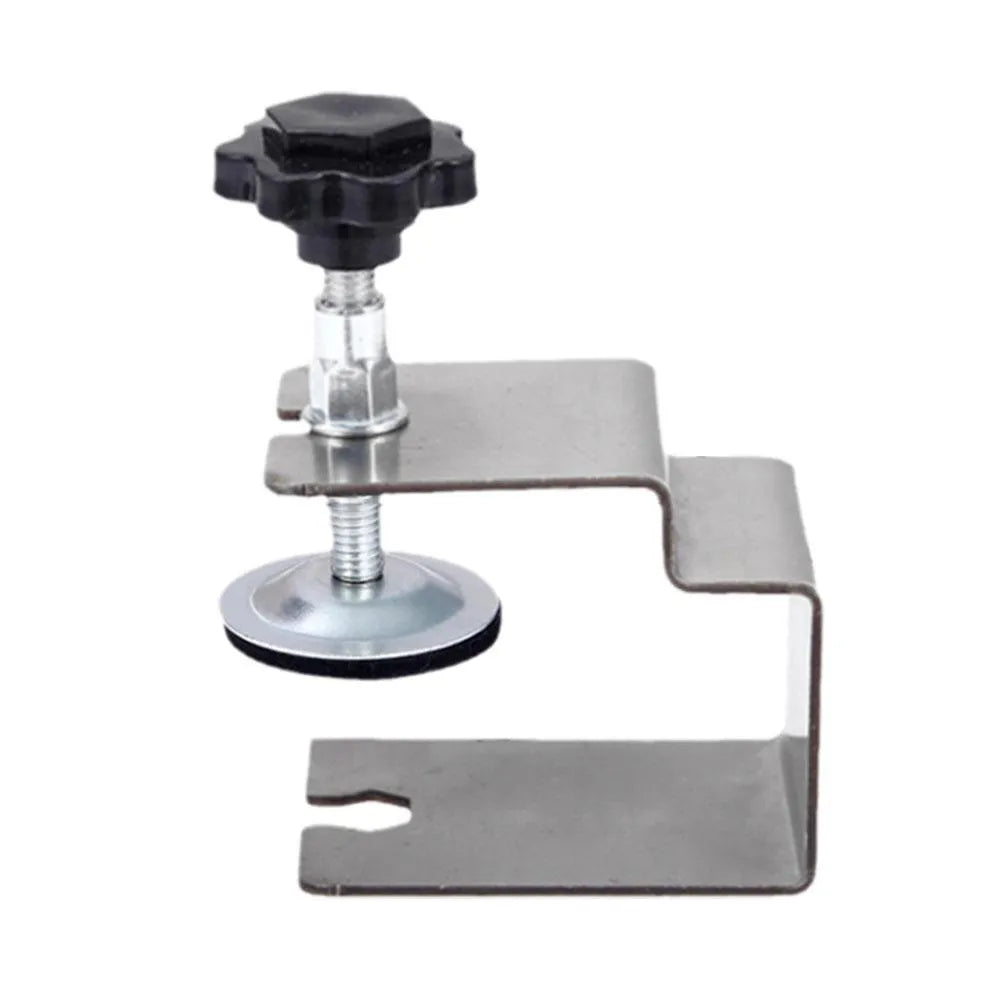 Stainless steel or galvanised drawer panel fixing clip for wood boards.