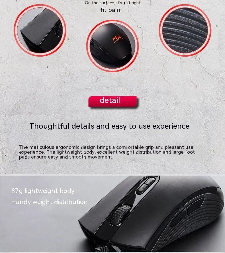 Pulsefirecore wired gaming mouse with RGB lighting in black or pink colour