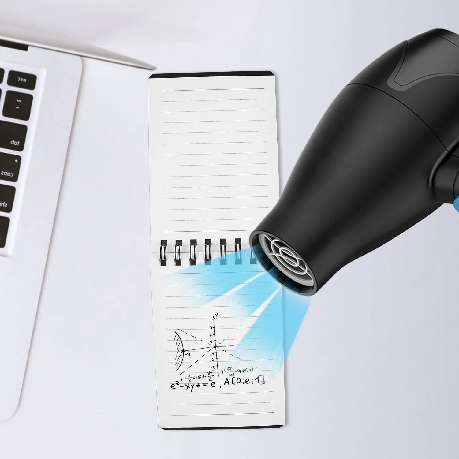 Business Intelligence notepad with black and white transparent PP cover, spiral binding, and included pen.