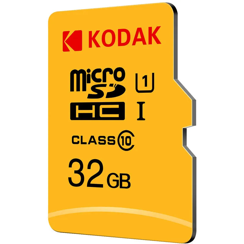 Yellow Class 10 micro SD memory card for dash cam and tablet storage expansion