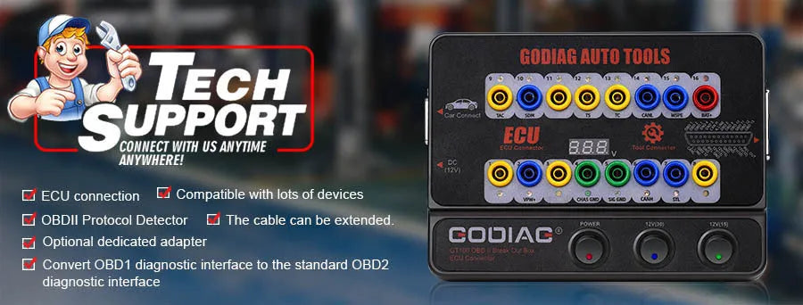 GT100 communication protocol tester with universal connection ports, compact size 23.3cm x 18.3cm x 7.2cm