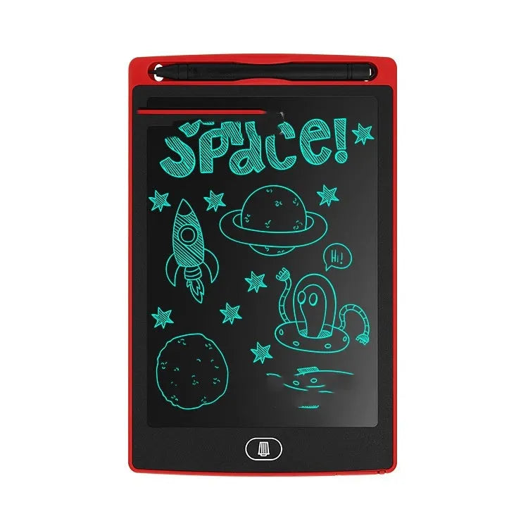 Plastic electronic writing board LCD drawing tablet for children in black, white, red, green colours
