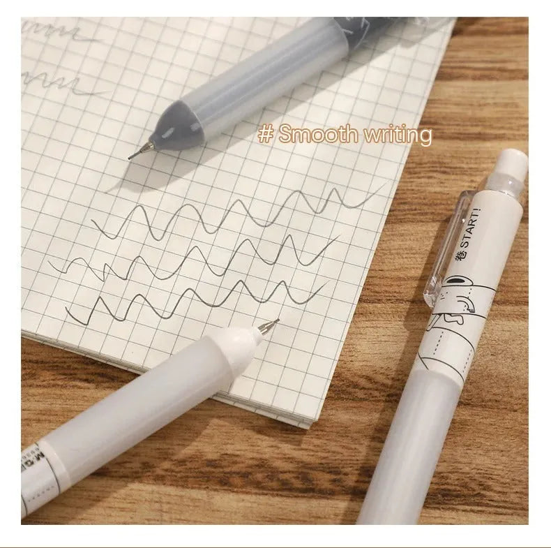Black and white 0.5mm automatic pencils with a soft cloud grip on the barrel.
