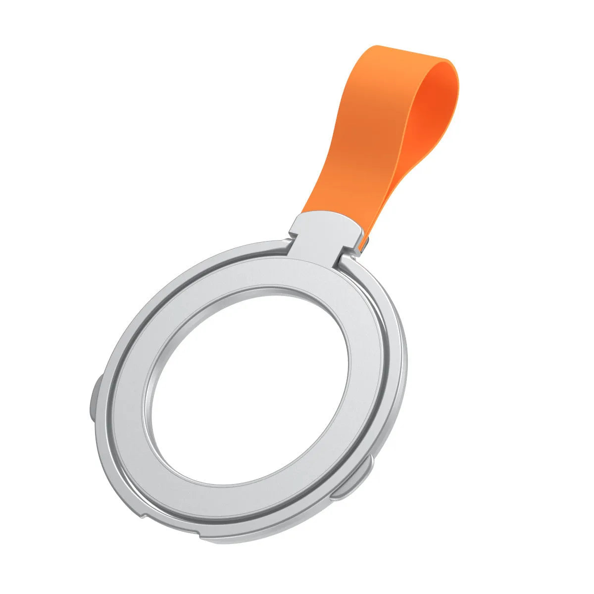 Magnetic fastened ring bracket with silicone lanyard phone holder in black