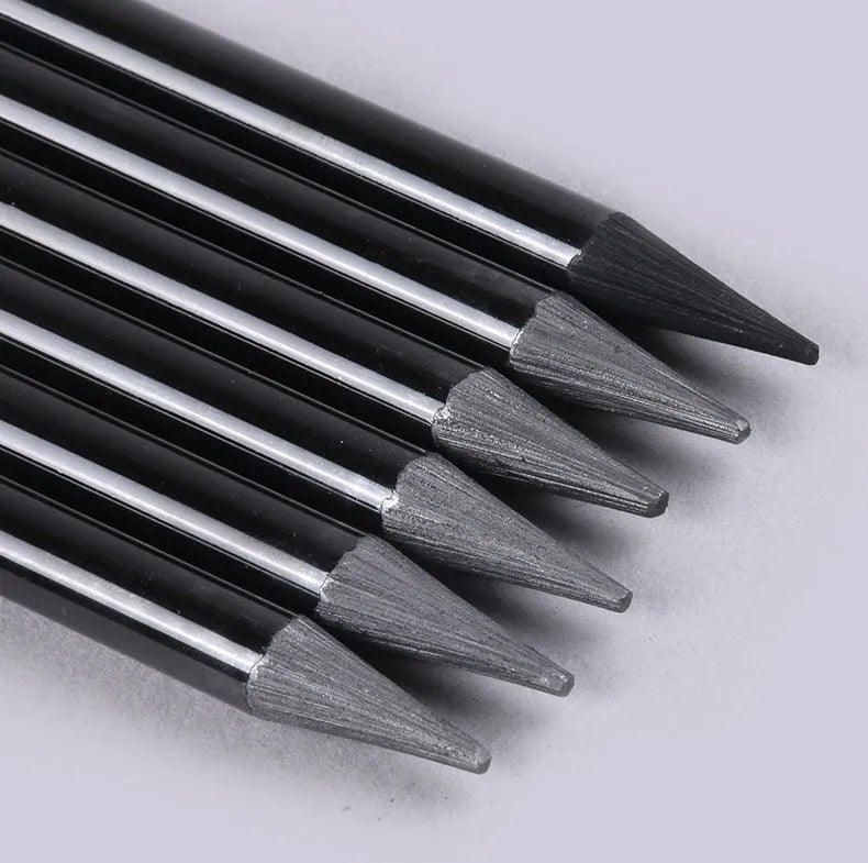 Carbonized Pencil Suit set showing 6 graphite and 3 carbonized pencils on suction card packaging.