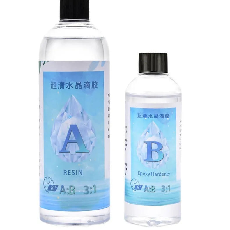 1kg epoxy resin crystal glue bottle with hard and soft formulation options for DIY crafts