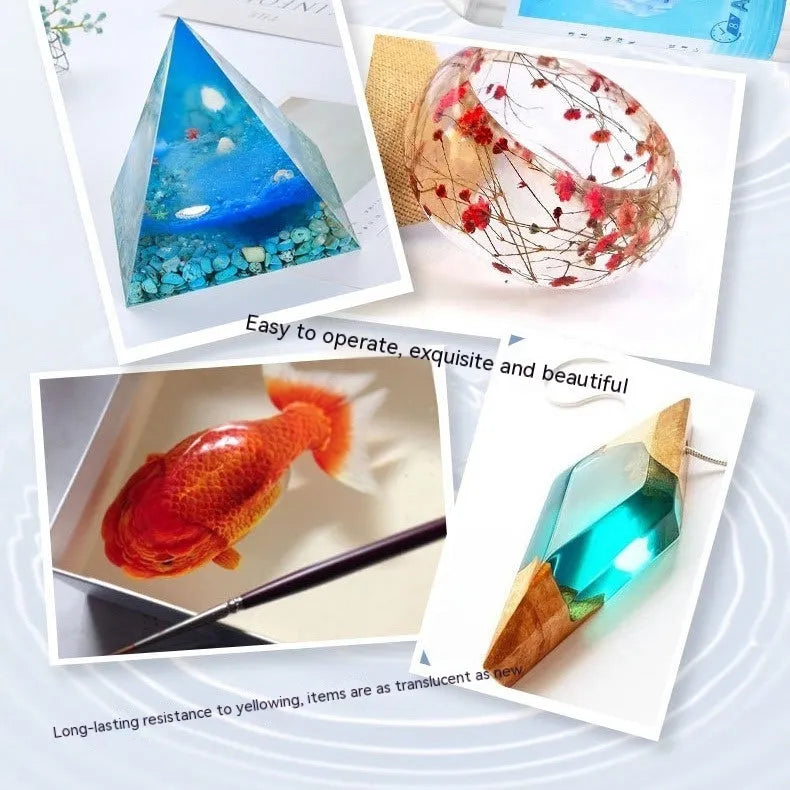 1kg epoxy resin crystal glue bottle with hard and soft formulation options for DIY crafts