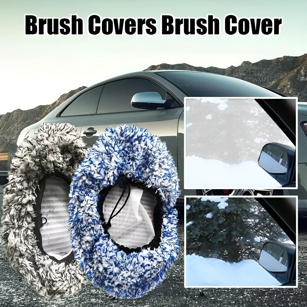 Replacement cloth cover for a car long handle cleaning brush on a plain background.