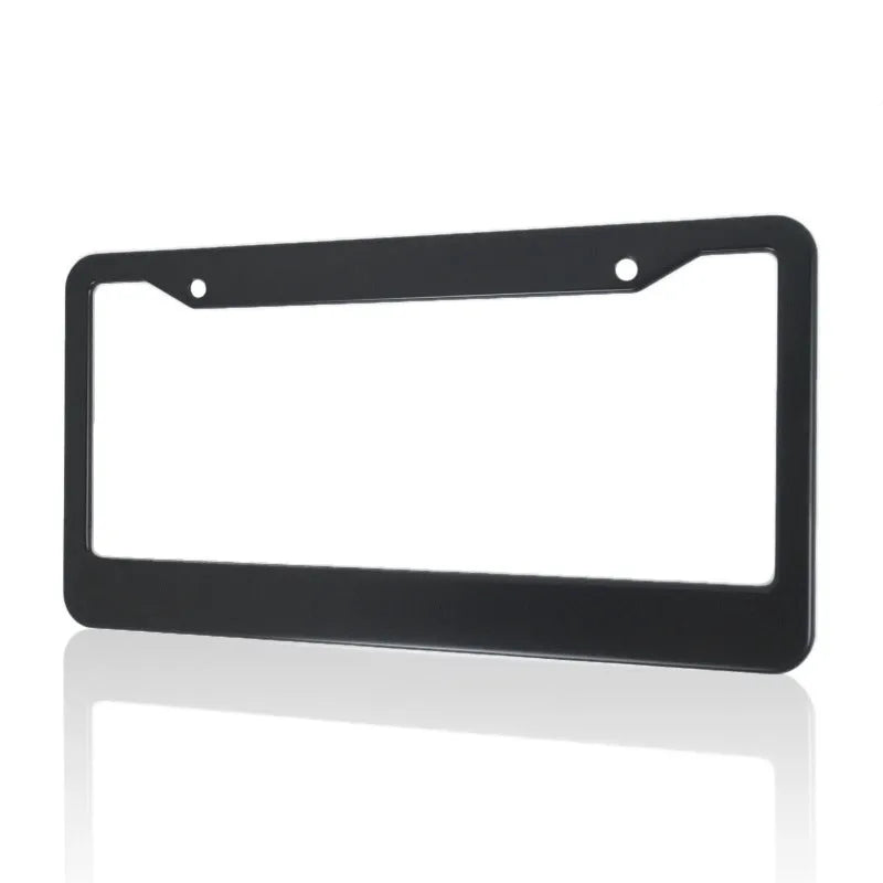 Aluminum alloy license plate frame for American Standard cars in black and silver oxide finishes