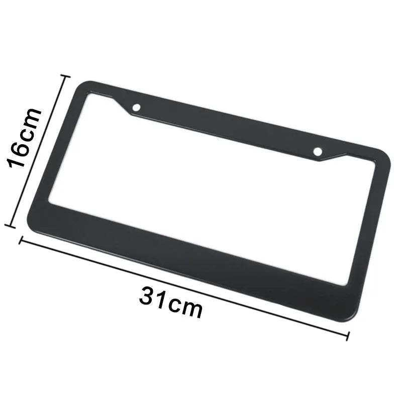 Aluminum alloy license plate frame for American Standard cars in black and silver oxide finishes