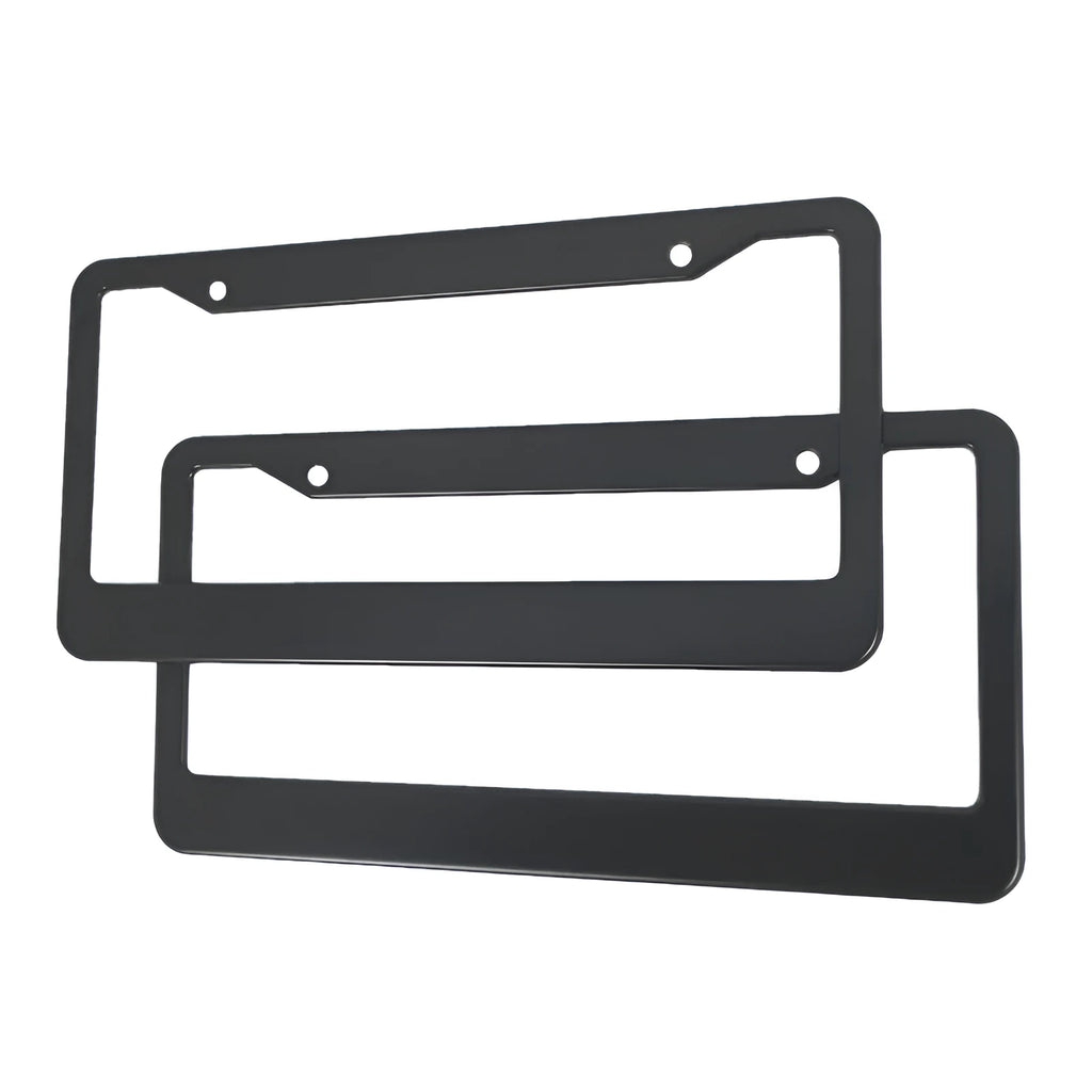 Aluminum alloy license plate frame for American Standard cars in black and silver oxide finishes