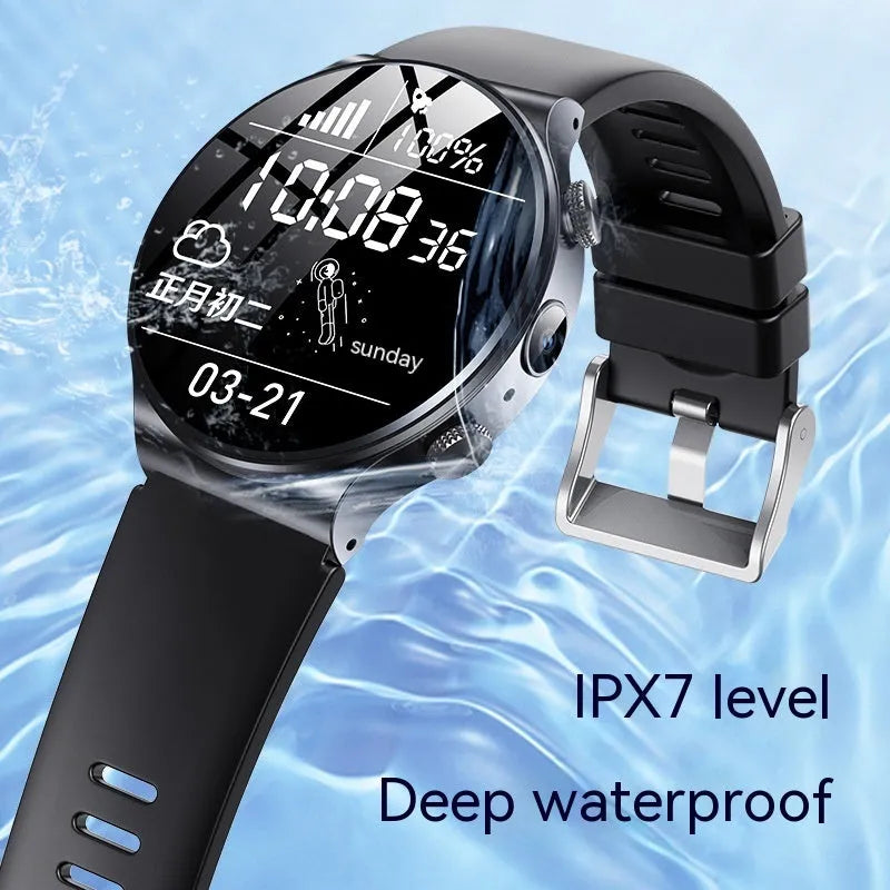 Smart watch with 1.28 inch display in black and white colour options showing side profile