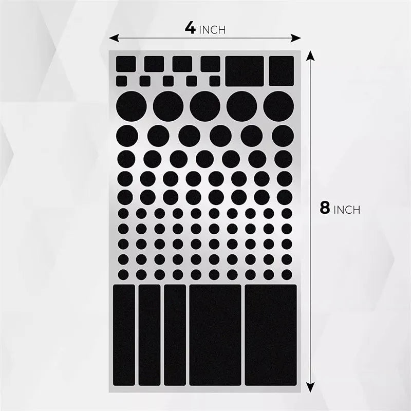 Black self-adhesive air conditioning LED blackout stickers shown in a multi-pack selection.