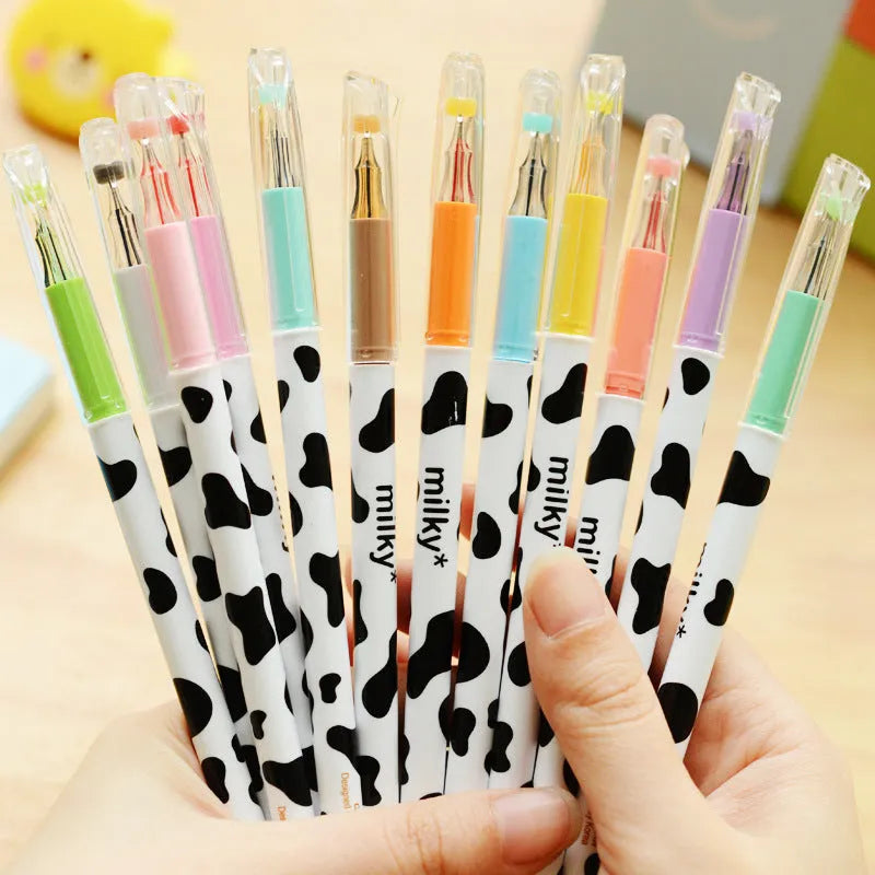 Box of 12 assorted colour gel pens with 0.38mm fine tips and plastic barrels.