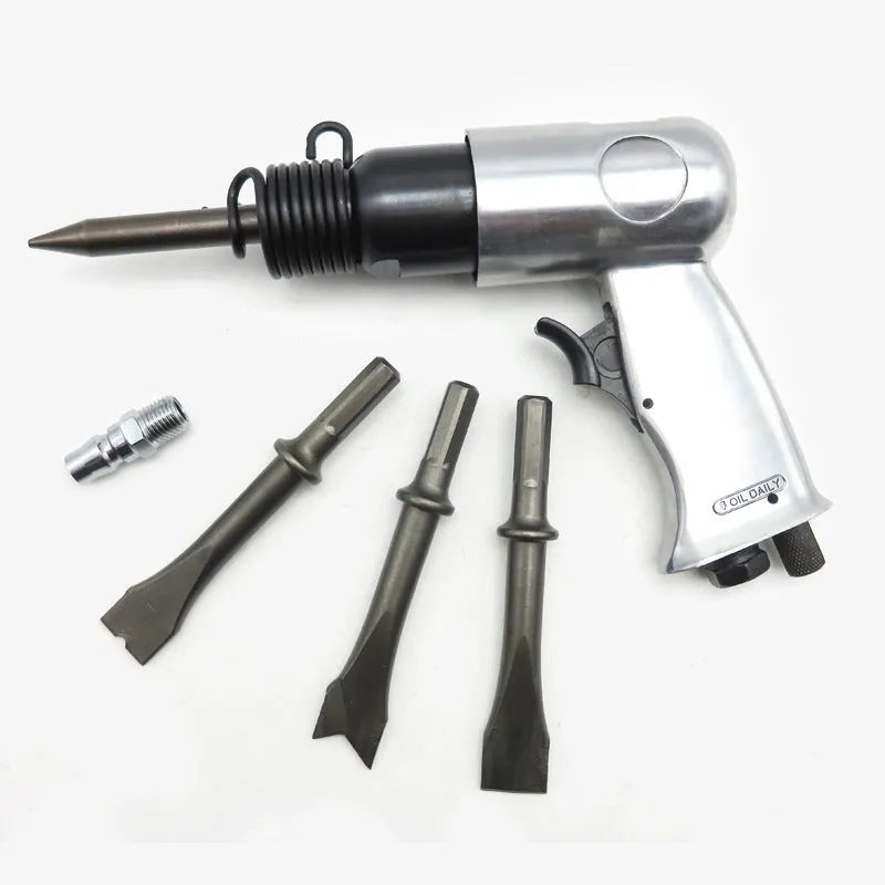 150mm long steel air hammer chisel head for rust removal and brake pad work.