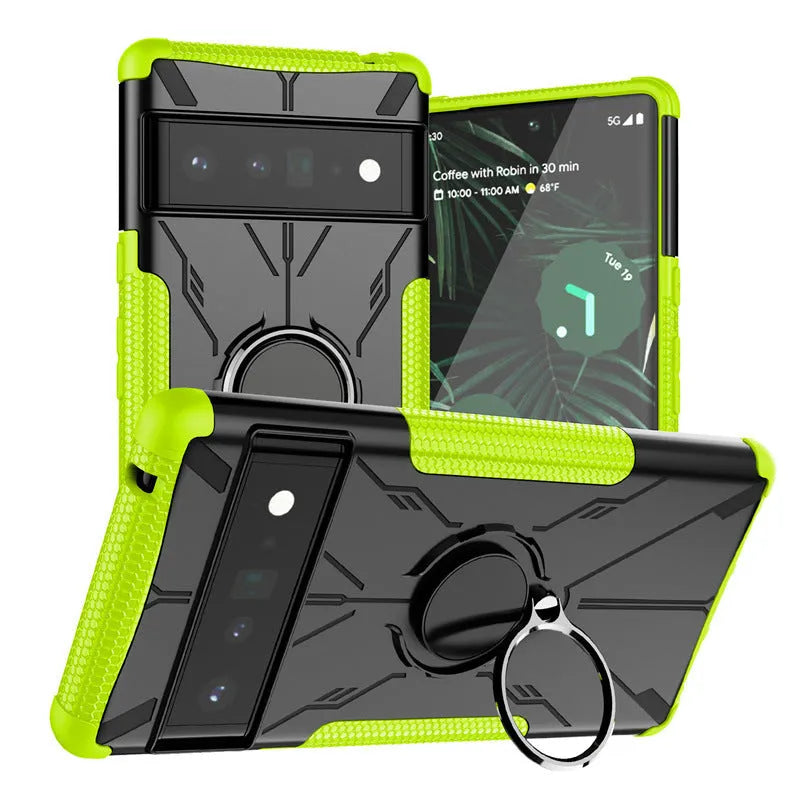 Magnetic car ring bracket TPU phone case for Google Pixel 6 black