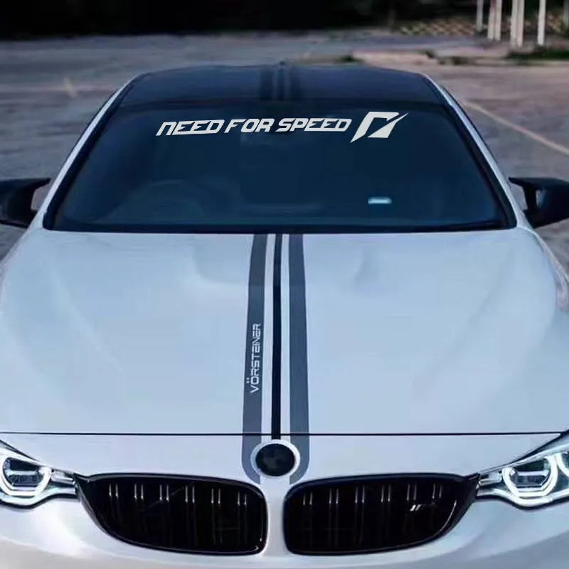 Need For Speed long white vinyl car stripe sticker for windscreen or window