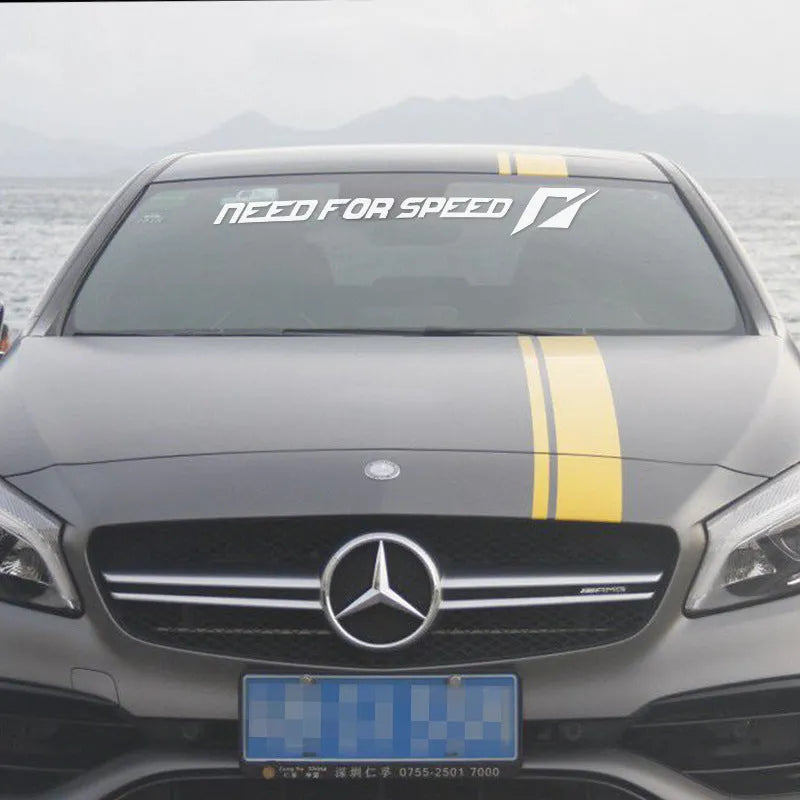Need For Speed long white vinyl car stripe sticker for windscreen or window