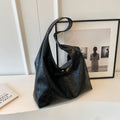 Casual soft PU leather shoulder bag in street trend style with a sandwich pocket.