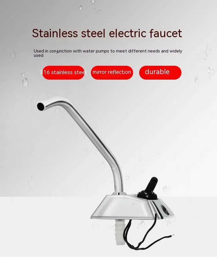 316 stainless steel electronic control rotating faucet for RV with 9mm connections