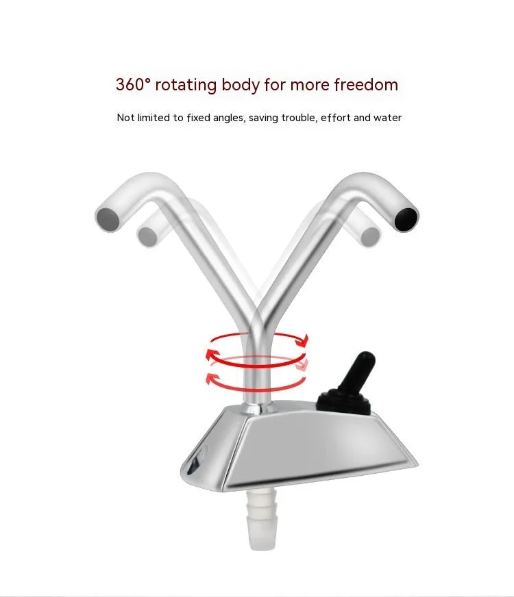 316 stainless steel electronic control rotating faucet for RV with 9mm connections