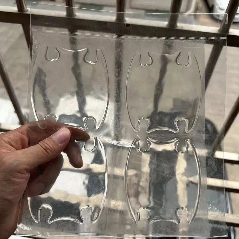 Transparent car door handle protection stickers shown on vehicle door handle