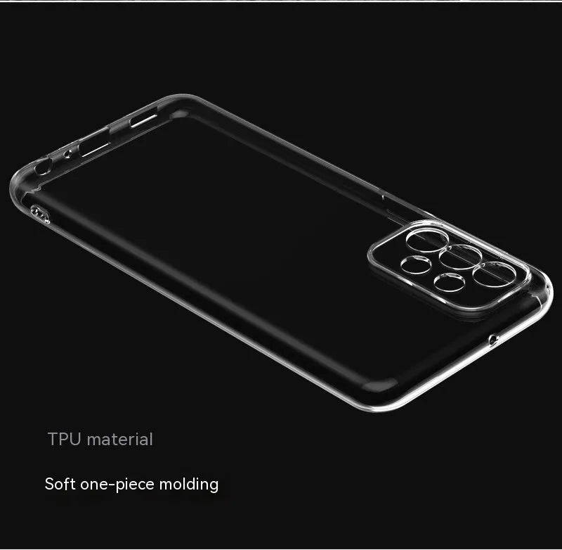 Transparent TPU phone case for Samsung with shockproof fine hole design and all-inclusive cover