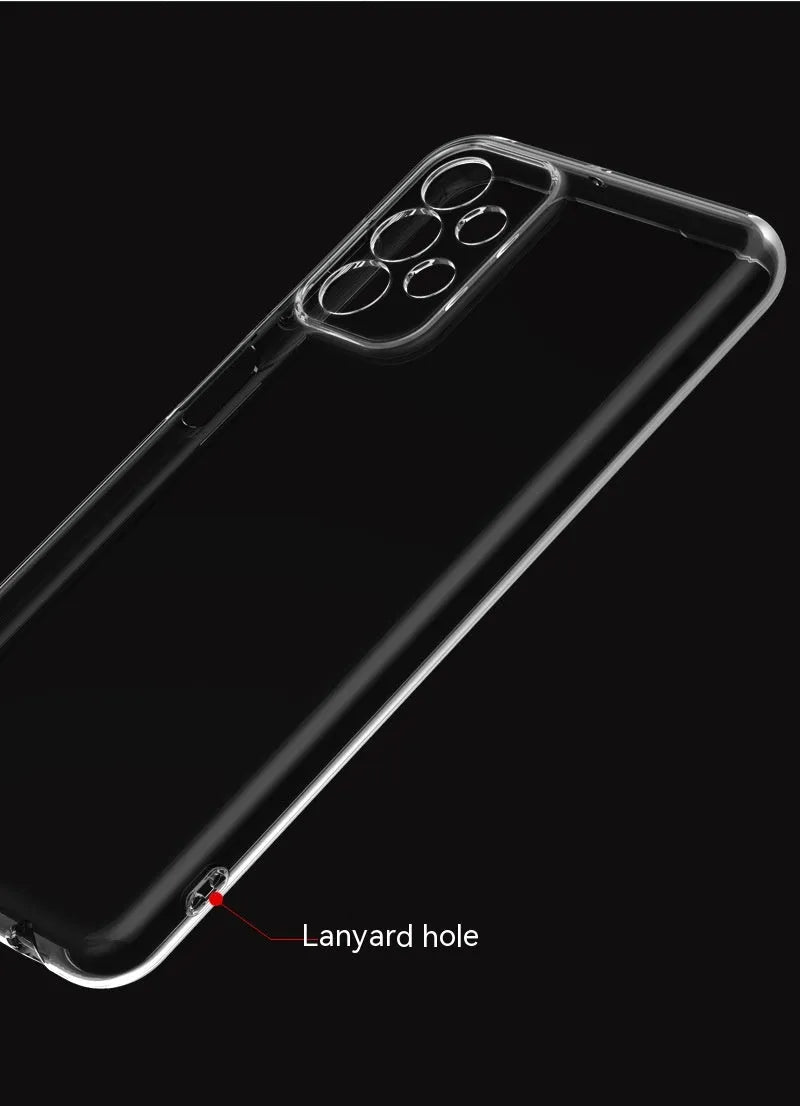 Transparent TPU phone case for Samsung with shockproof fine hole design and all-inclusive cover