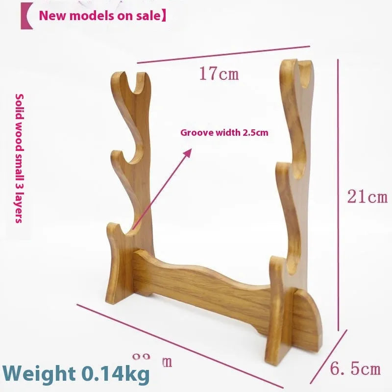 Chinese style wooden multi-layer bracket shelf on a wall