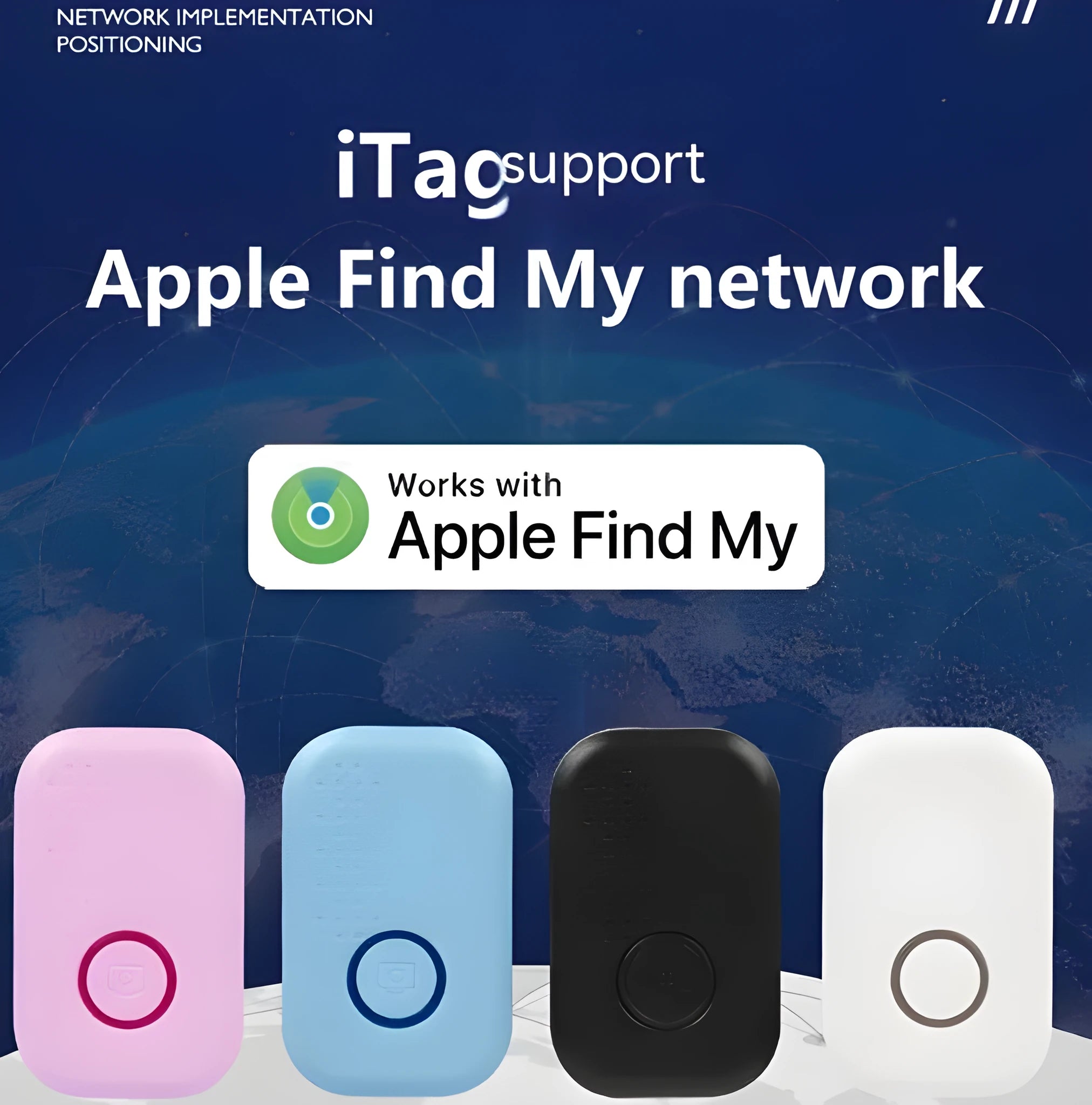 iTag Bluetooth item finder in black and white with keyring attachment, 27x44x9mm, 9.6g, four colours available