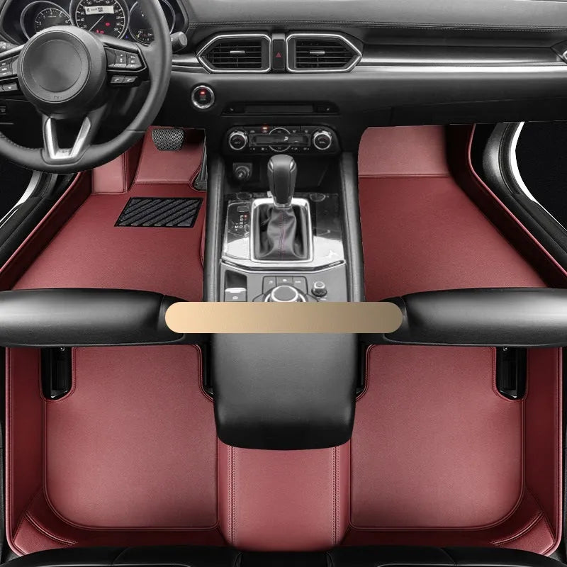 Mazda CX5 full surround genuine leather floor mat in beige colour, single layer design for driver side