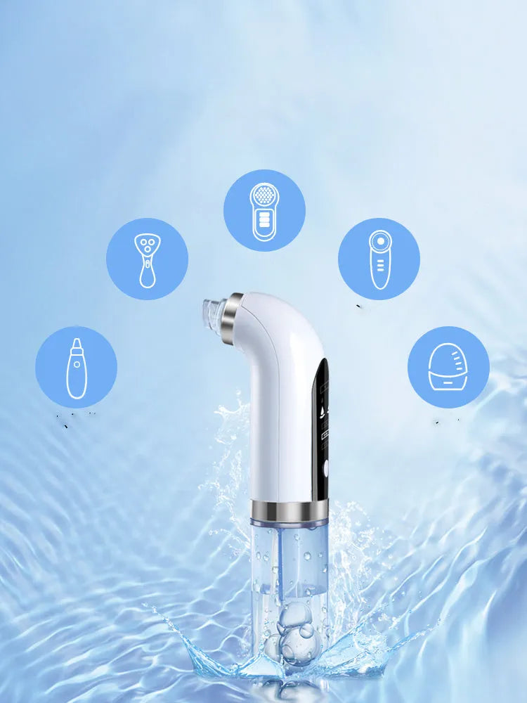 Small micro bubble skin beauty instrument with 6 probes and USB charger for blackhead removal