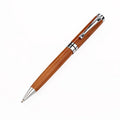 Gold metal and rosewood rollerball pen on a desk, 14cm long