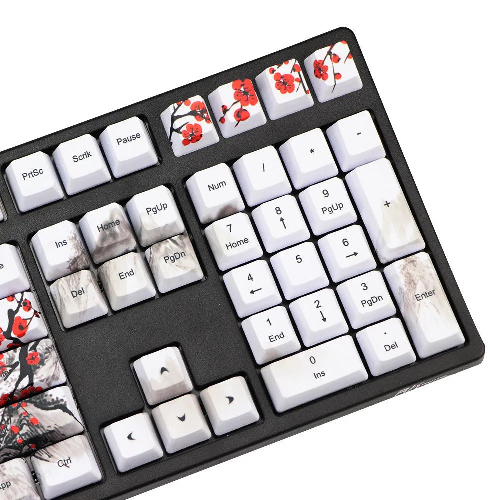 PBT Wangjiang Plum blossom design 109 key keycap set for mechanical keyboards
