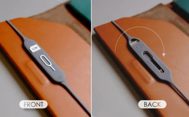 Open-top silicone card holder in green grey colour showing the internal card slot.